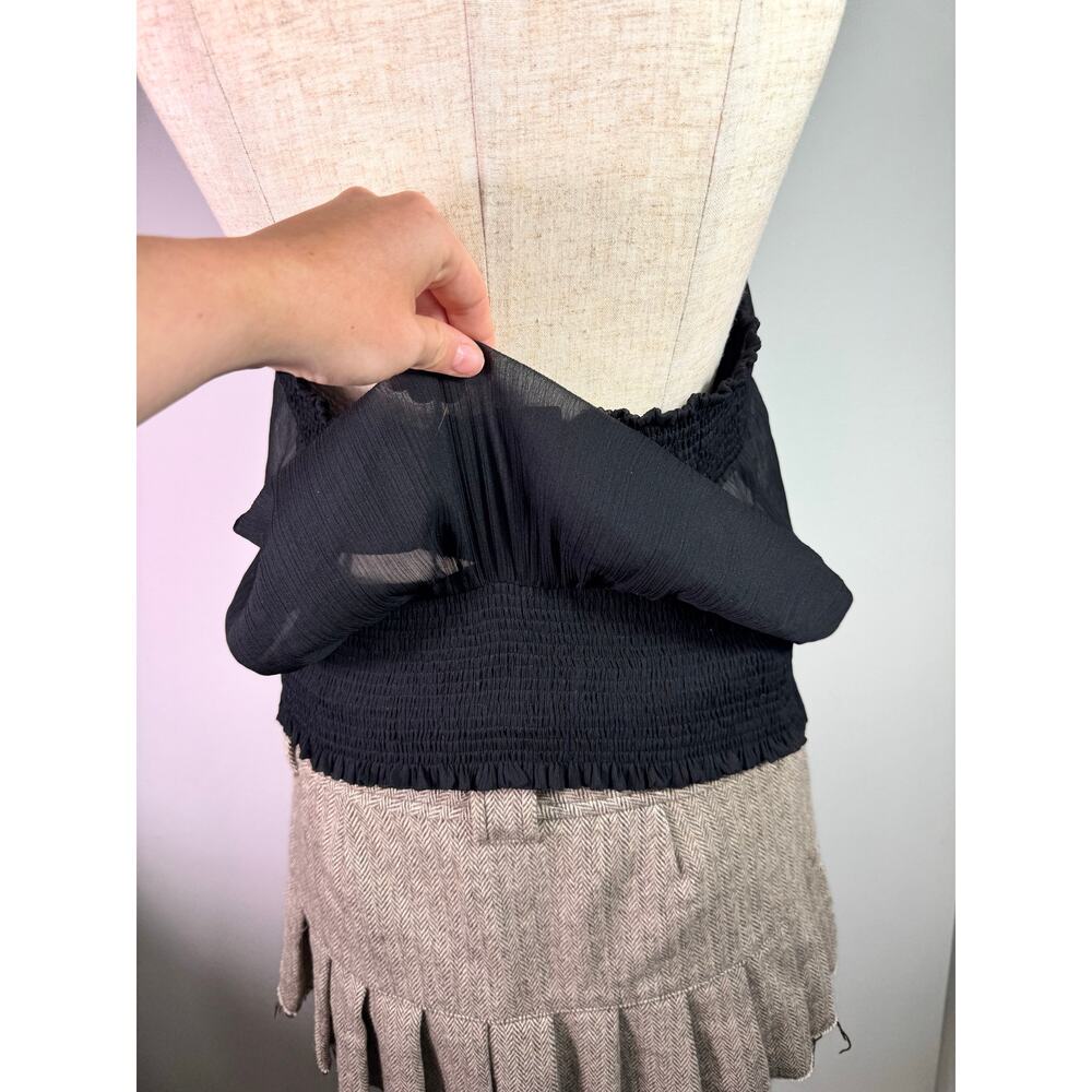 Vintage Y2K Wet Seal Black Ruffle Halter Top Size M - Picture 5 of 6